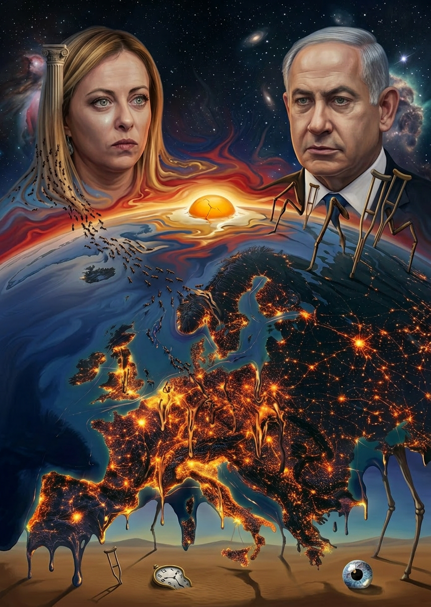 Nighttime Lights over Europe and Surroundings Satellite image of Europe at night with visible city lights and networks